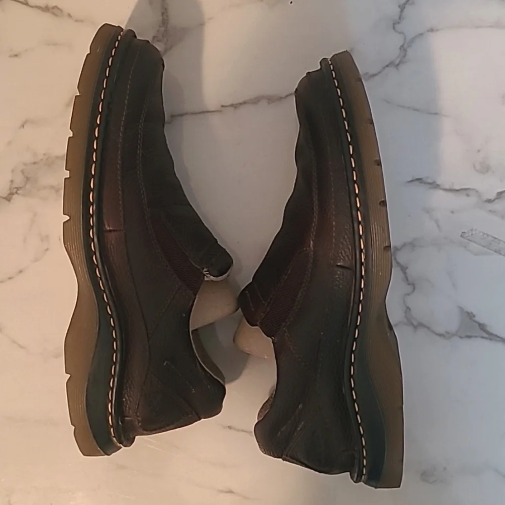 Dr Martens Orson Men's 10 Brown Leather Slip-On Loafers Shoes Slip Oil Resistant - Picture 6 of 14